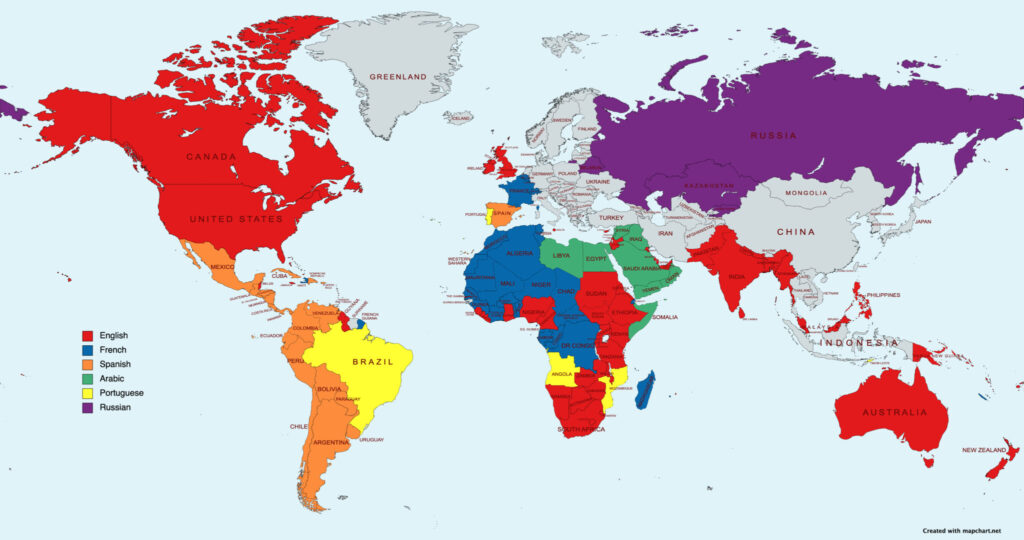 言語別世界地図